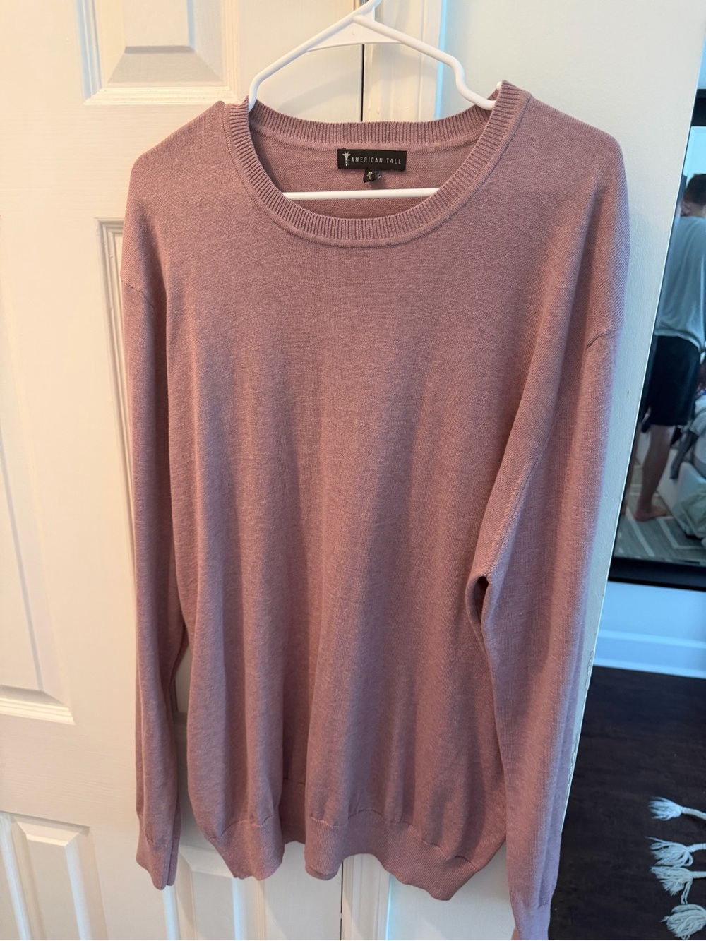 American Tail Men's Crewneck Sweater in Dusty Rose